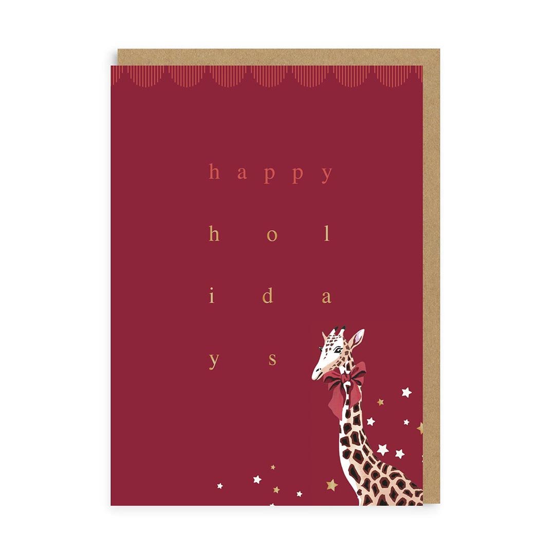 OHH DEER Card Happy Holidays Giraffe