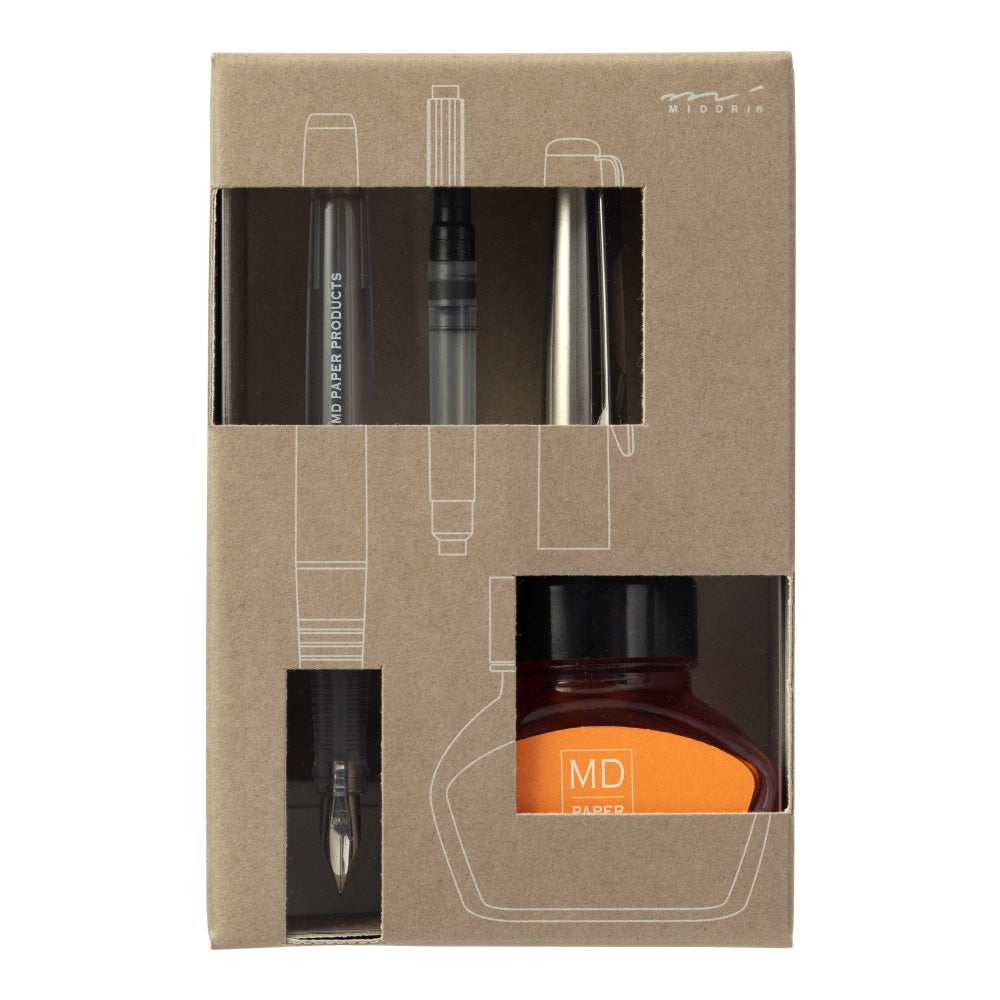 MIDORI MD Limited Edition Fountain Pen with Bottle Ink Orange