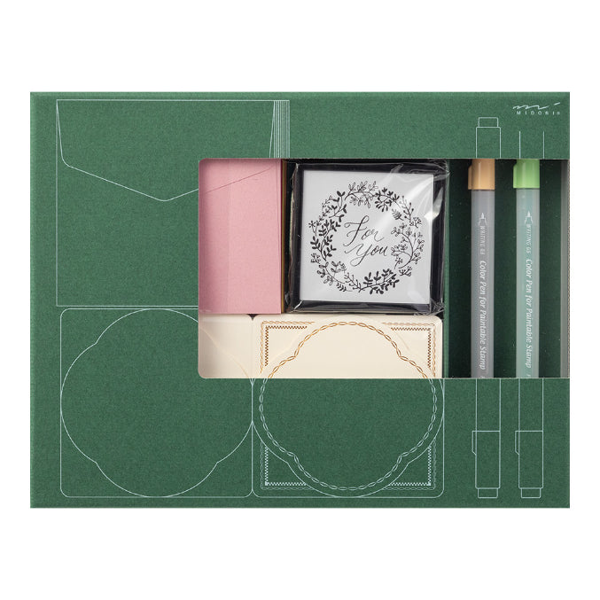 MIDORI MD LE Paintable Stamp Kit Wreath