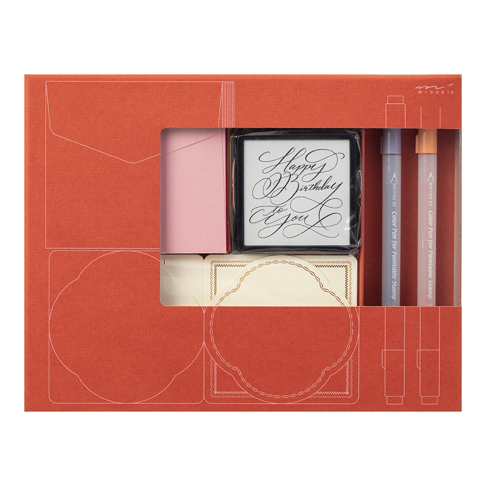 MIDORI MD Limited Edition Paintable Stamp Kit Birthday