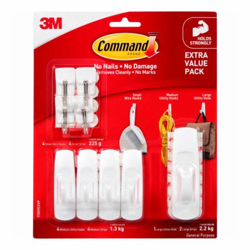 3M Command Utility Hooks 17009 Extra Value Pack
