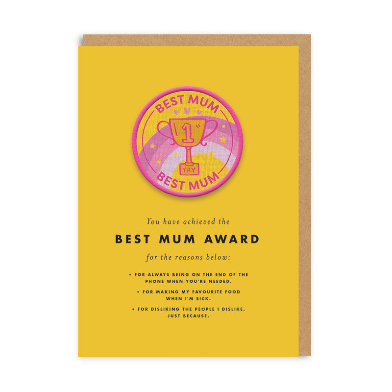 OHH DEER Woven Patch Card Best Mum
