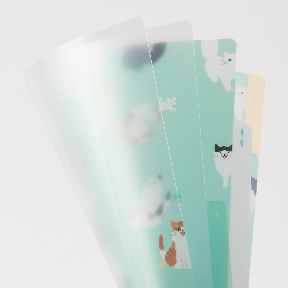 MIDORI 3-Pockets Clear Folder A5 Cats
