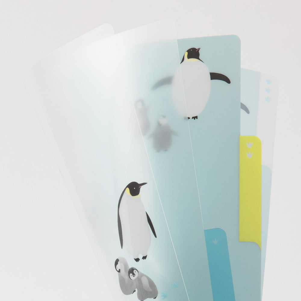 MIDORI 3-Pockets Clear Folder A5 Penguins
