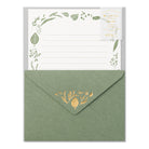 MIDORI Letter Set 507 Foil-Stamped Envelopes Leave