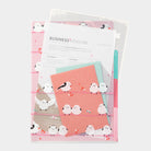 MIDORI 3-Pockets Clear Folder A4 Long-Tailed Tits
