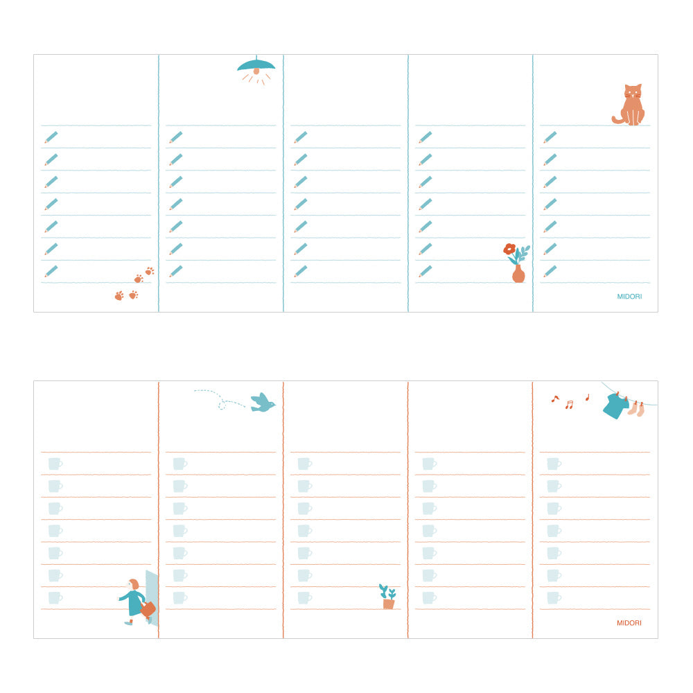 MIDORI Stand Memo Pad Horizontal Type To-Do List