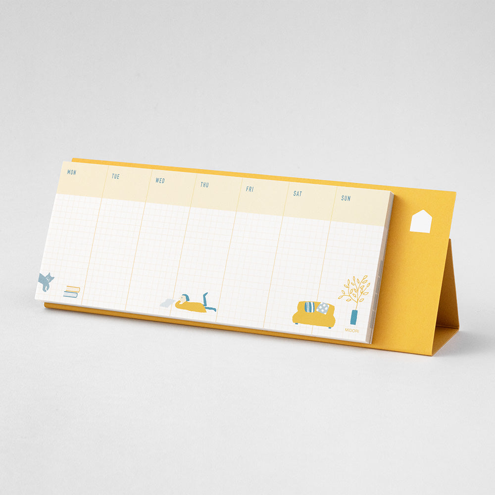MIDORI Stand Memo Pad Horizontal Type Weekly Block