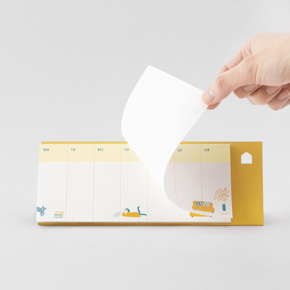 MIDORI Stand Memo Pad Horizontal Type Weekly Block