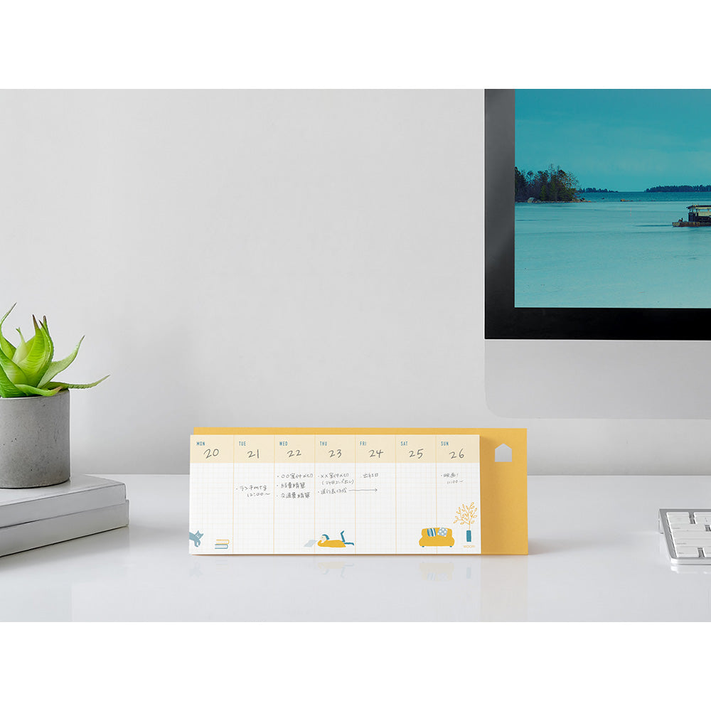 MIDORI Stand Memo Pad Horizontal Type Weekly Block