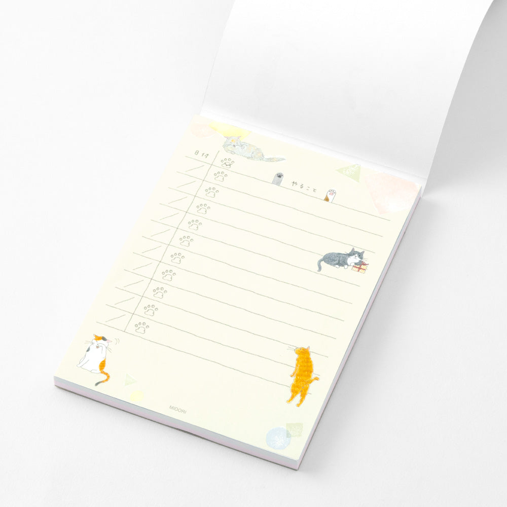 MIDORI To Do Memo Pad Cat