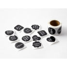 MIDORI Roll Sticker Message Black Metallic