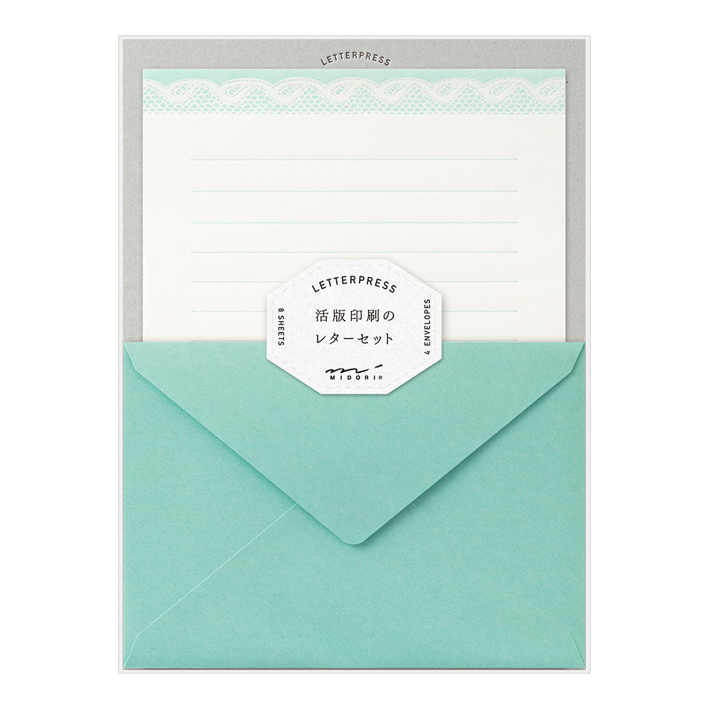 MIDORI Letterpress Letter Set 459 Race Blue