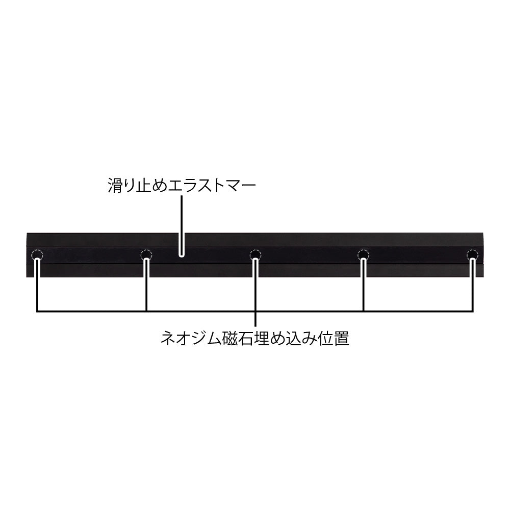 MIDORI Aluminium Ruler 30cm Non-Slip Black