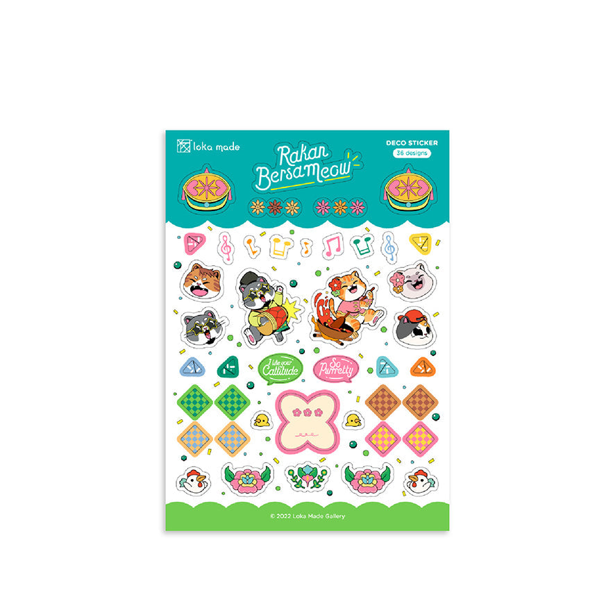 LOKAMADE Raya Sticker Sheet Raya Bersameow(Blue) 1224712