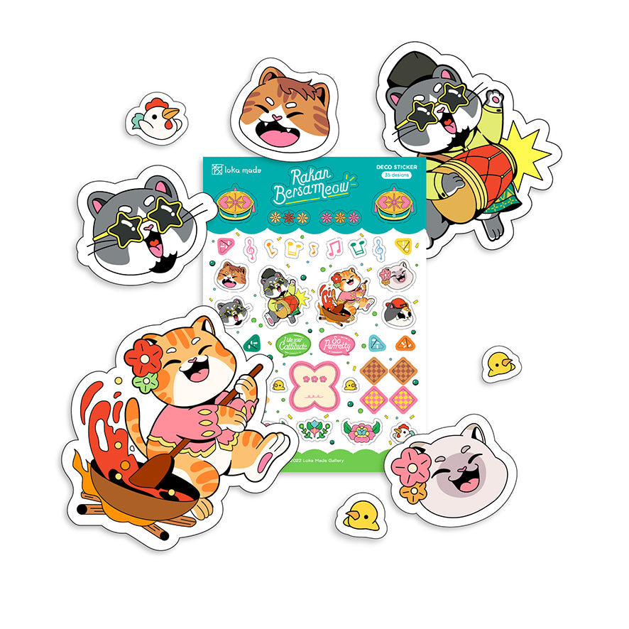LOKAMADE Raya Sticker Sheet Raya Bersameow(Blue) 1224712