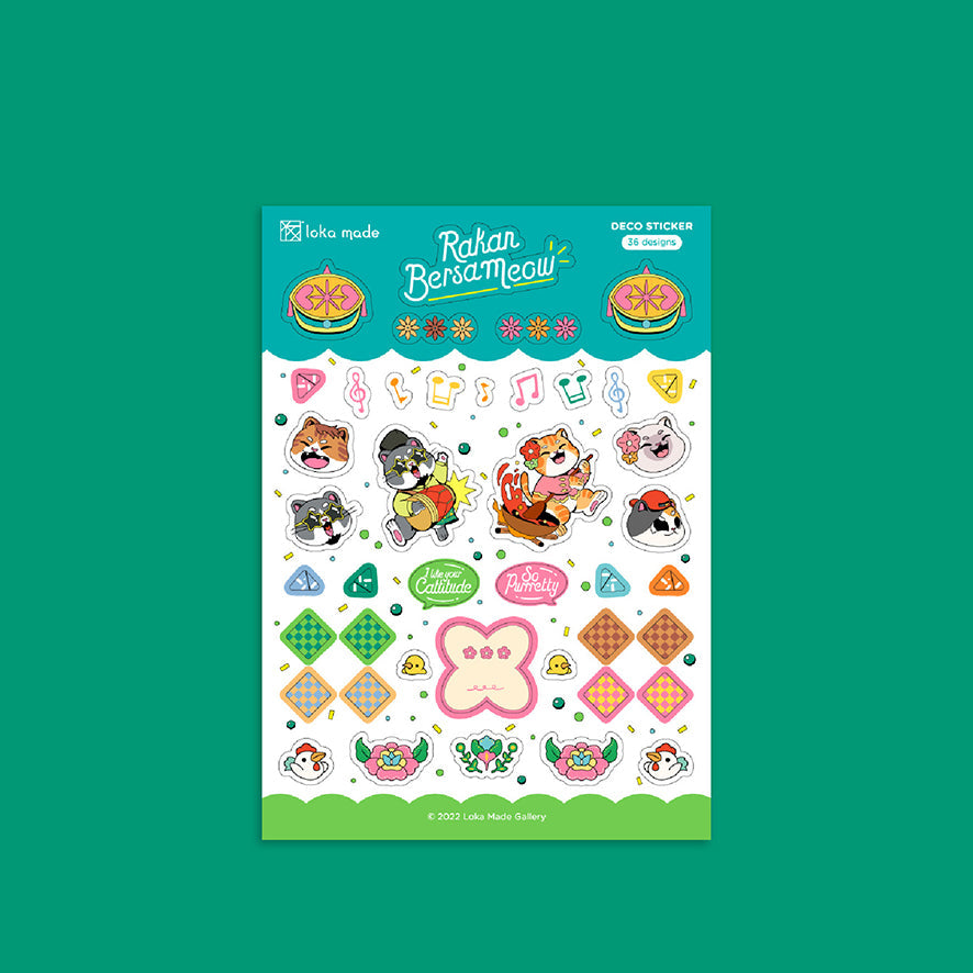 LOKAMADE Raya Sticker Sheet Raya Bersameow(Blue) 1224712