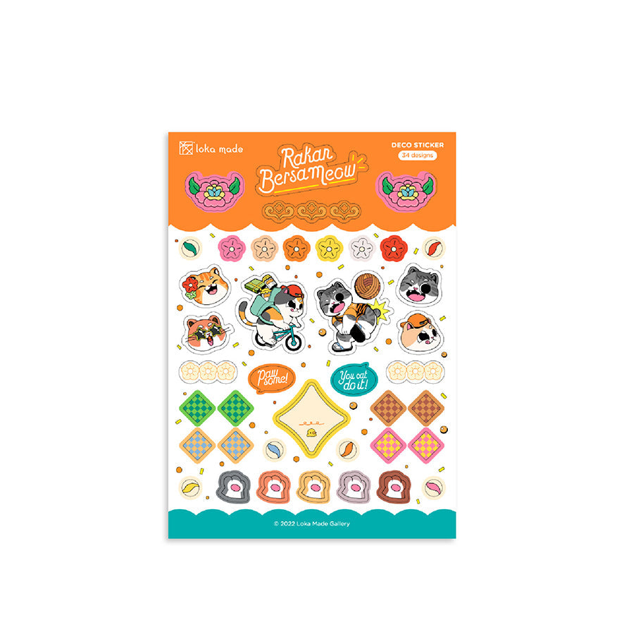 LOKAMADE Raya Sticker Sheet Raya Bersameow(Orange) 1224713