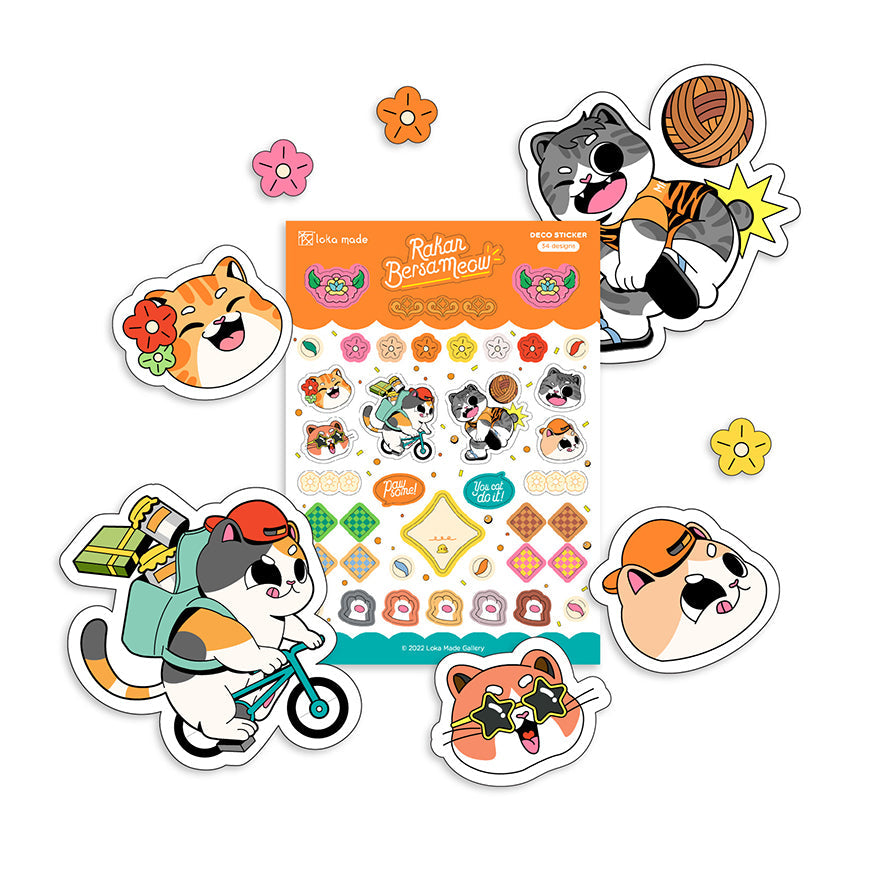 LOKAMADE Raya Sticker Sheet Raya Bersameow(Orange) 1224713