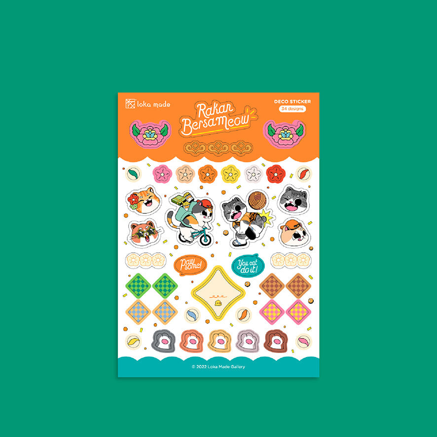 LOKAMADE Raya Sticker Sheet Raya Bersameow(Orange) 1224713