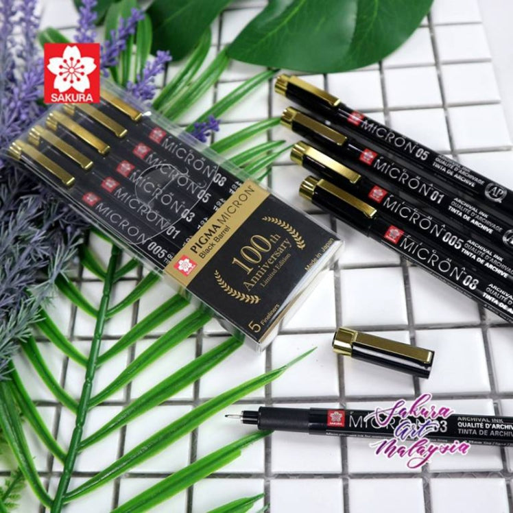 SAKURA Pigma Micron  100th Anniversary LE 5pc Set