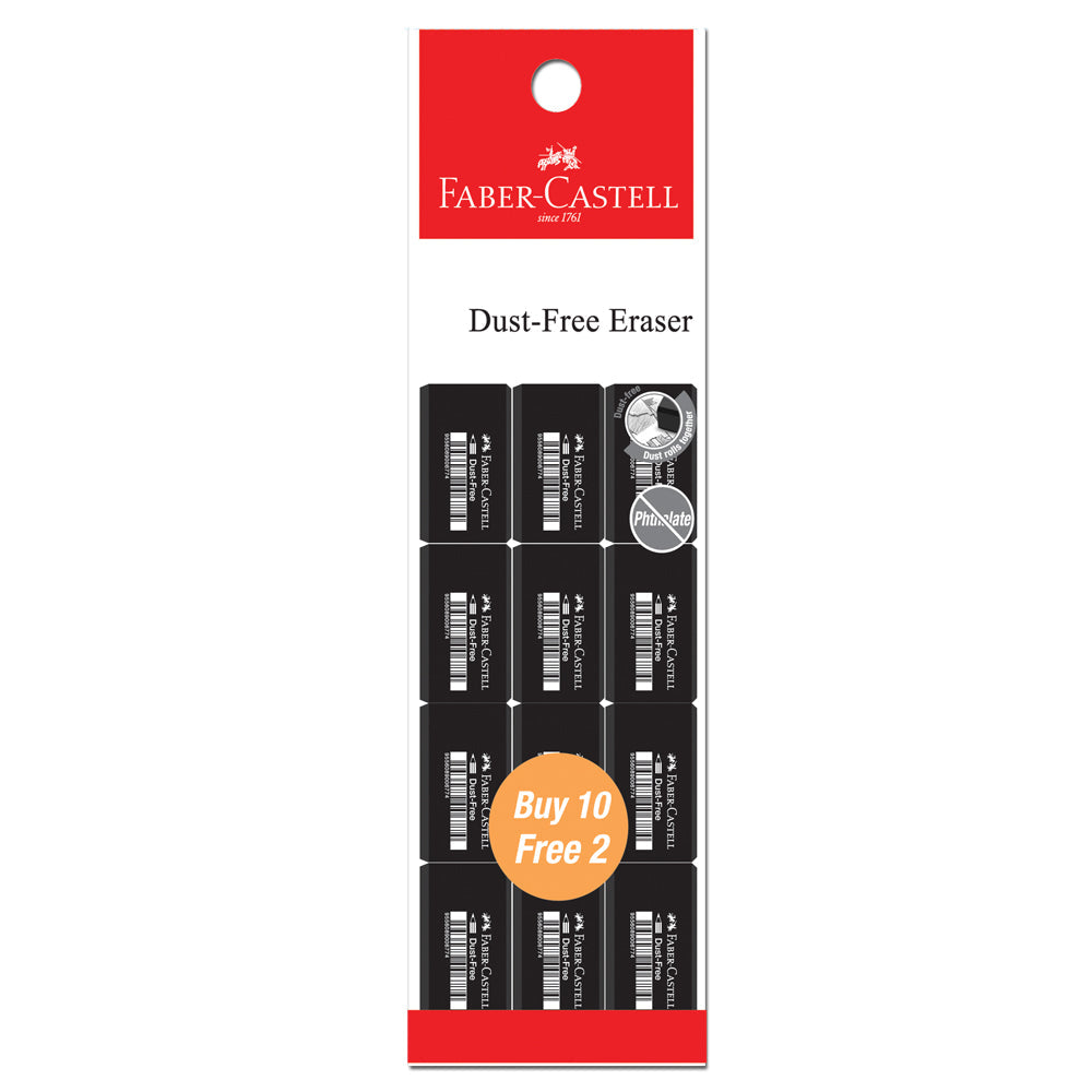 FABER-CASTELL Dust Free Eraser 187049 Size 48 Black 10+2s Default Title