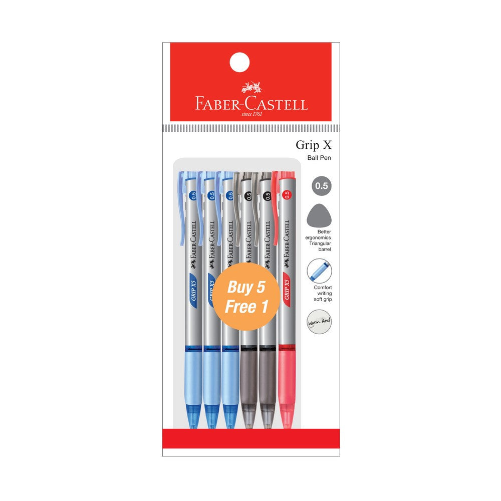 FABER-CASTELL Grip X5 0.5mm 540861 B5F1 3Blue/2Black+1Red Default Title