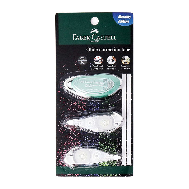 FABER-CASTELL Glide Correction Tape 169110 M.Green+2 Refills Default Title