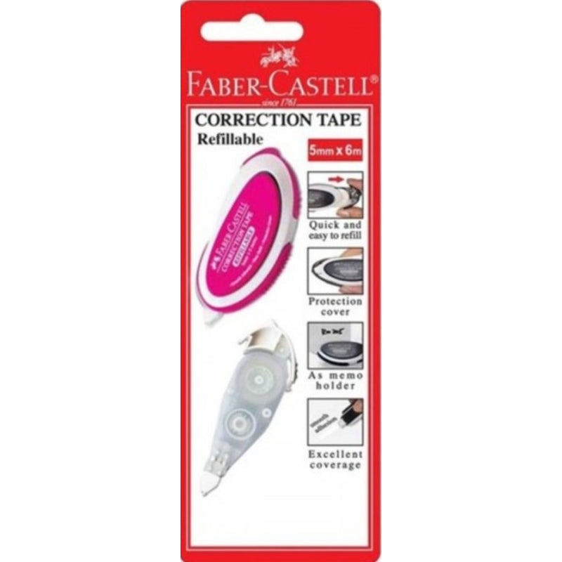 FABER-CASTELL Correction Tape +1 Refill 169102 Pink Default Title
