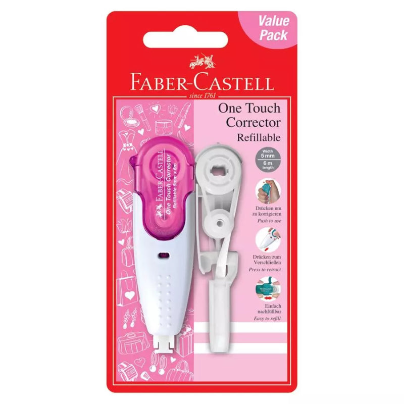 FABER-CASTELL One Touch Corrector +1 Refill 169204 Pink Default Title