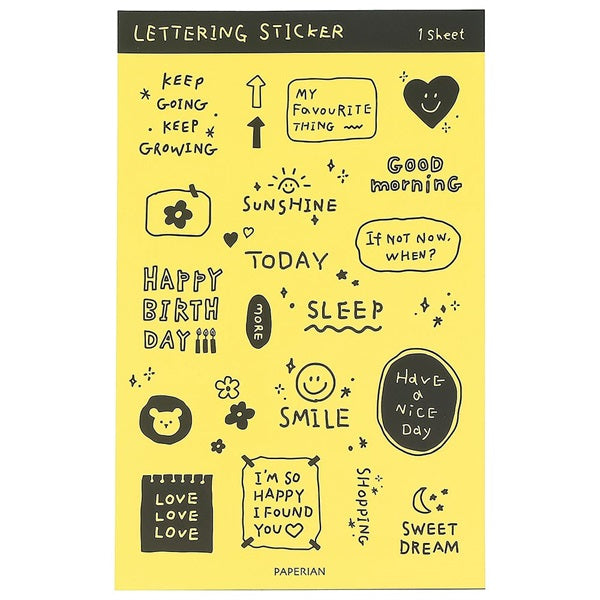 PAPERIAN Lettering Sticker C Yellow