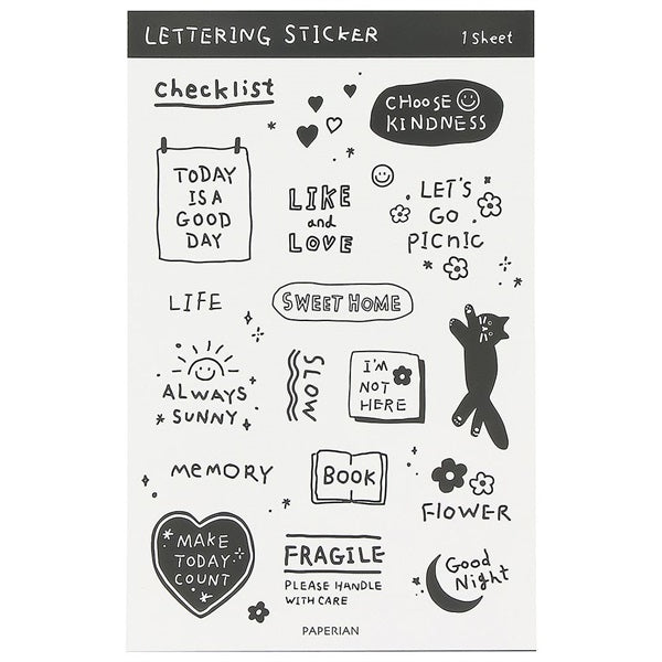 PAPERIAN Lettering Sticker A White