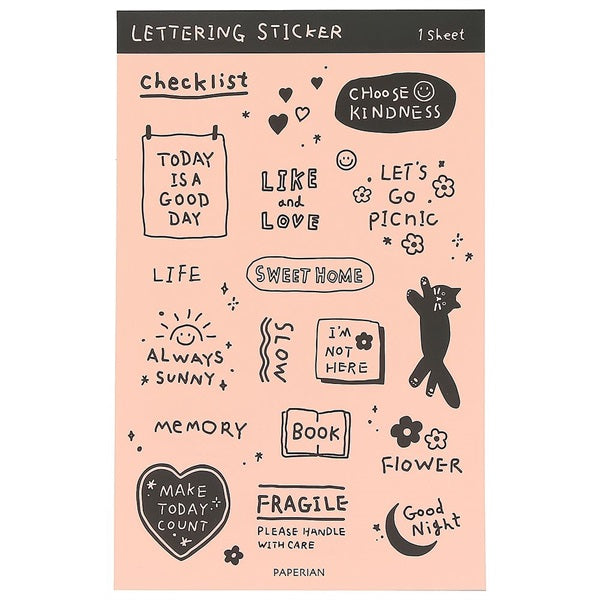 PAPERIAN Lettering Sticker A Pink