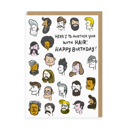 OHH DEER Card Another Year With Hair