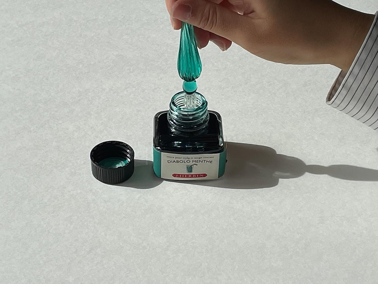 JACQUES HERBIN Round Glass Pen 18cm Sand Default Title