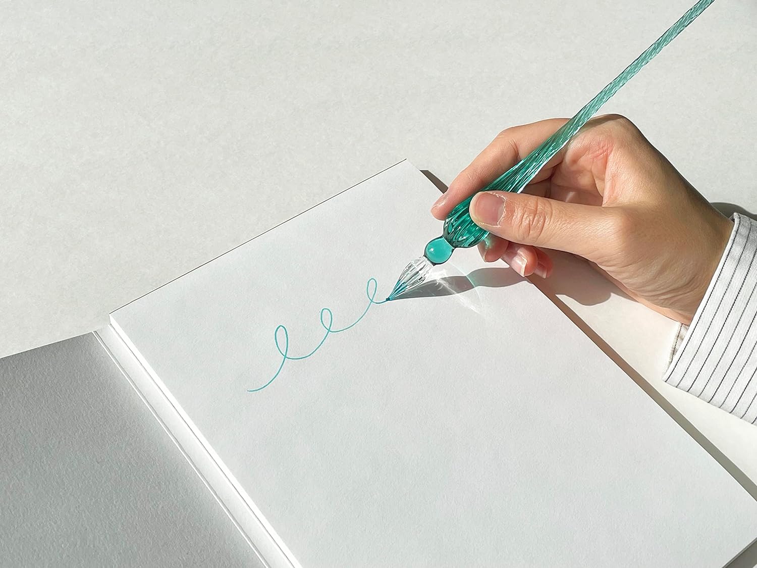 JACQUES HERBIN Round Glass Pen 18cm Sand Default Title