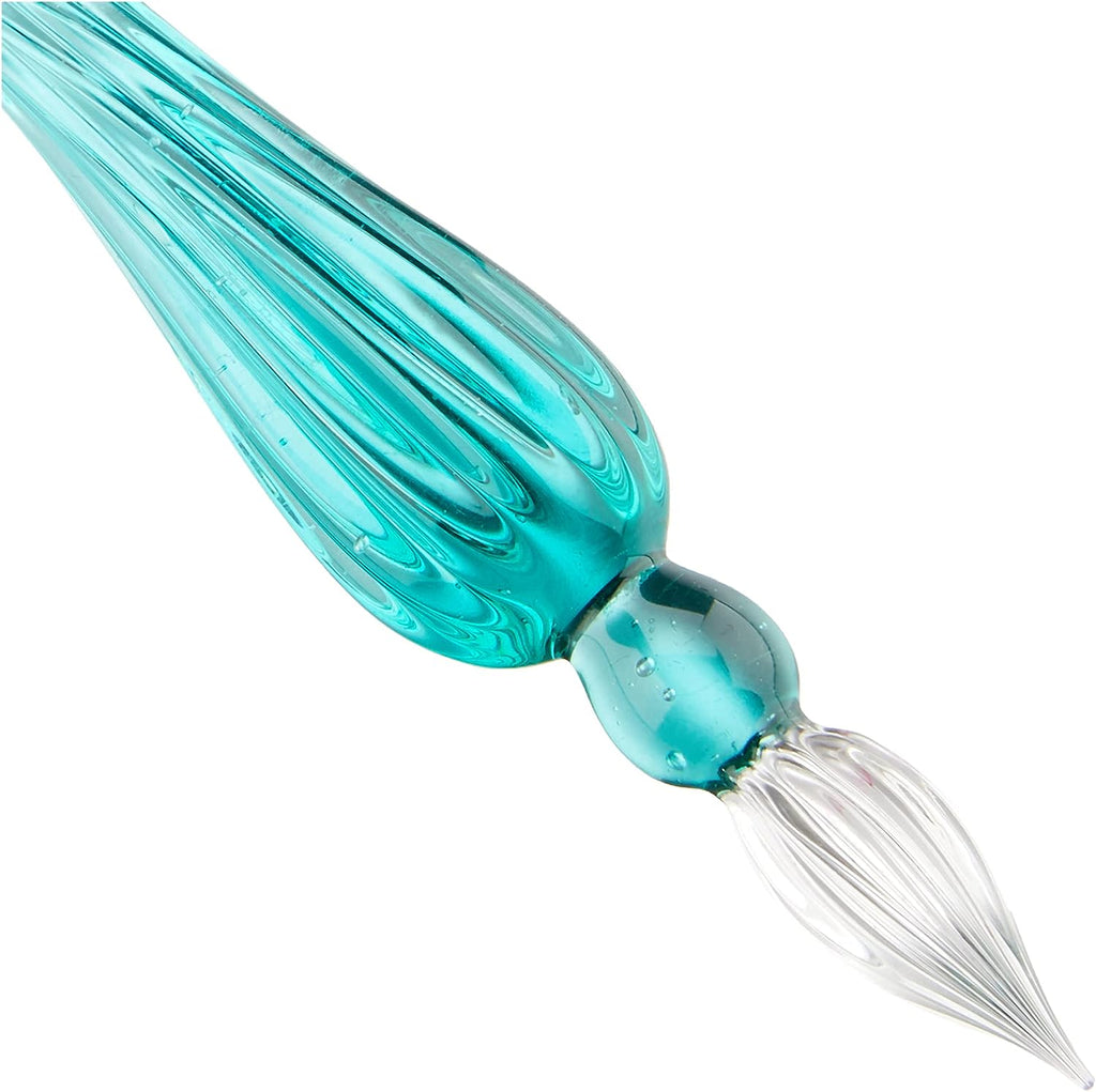 J.HERBIN Round Glass Pen 18cm Turquoise Default Title