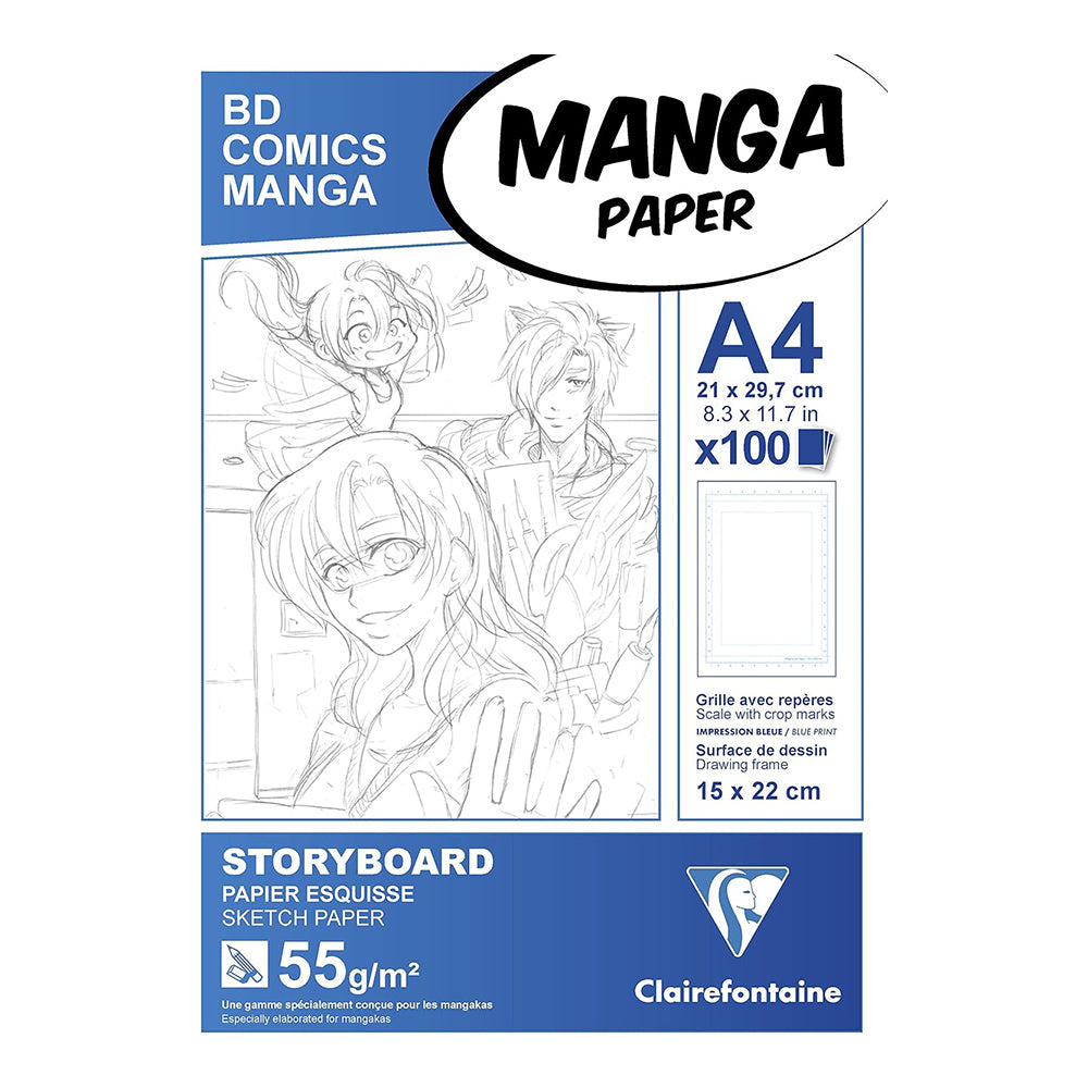 CLAIREFONTAINE Manga Storyboard Pad A4 55g 100s Basic