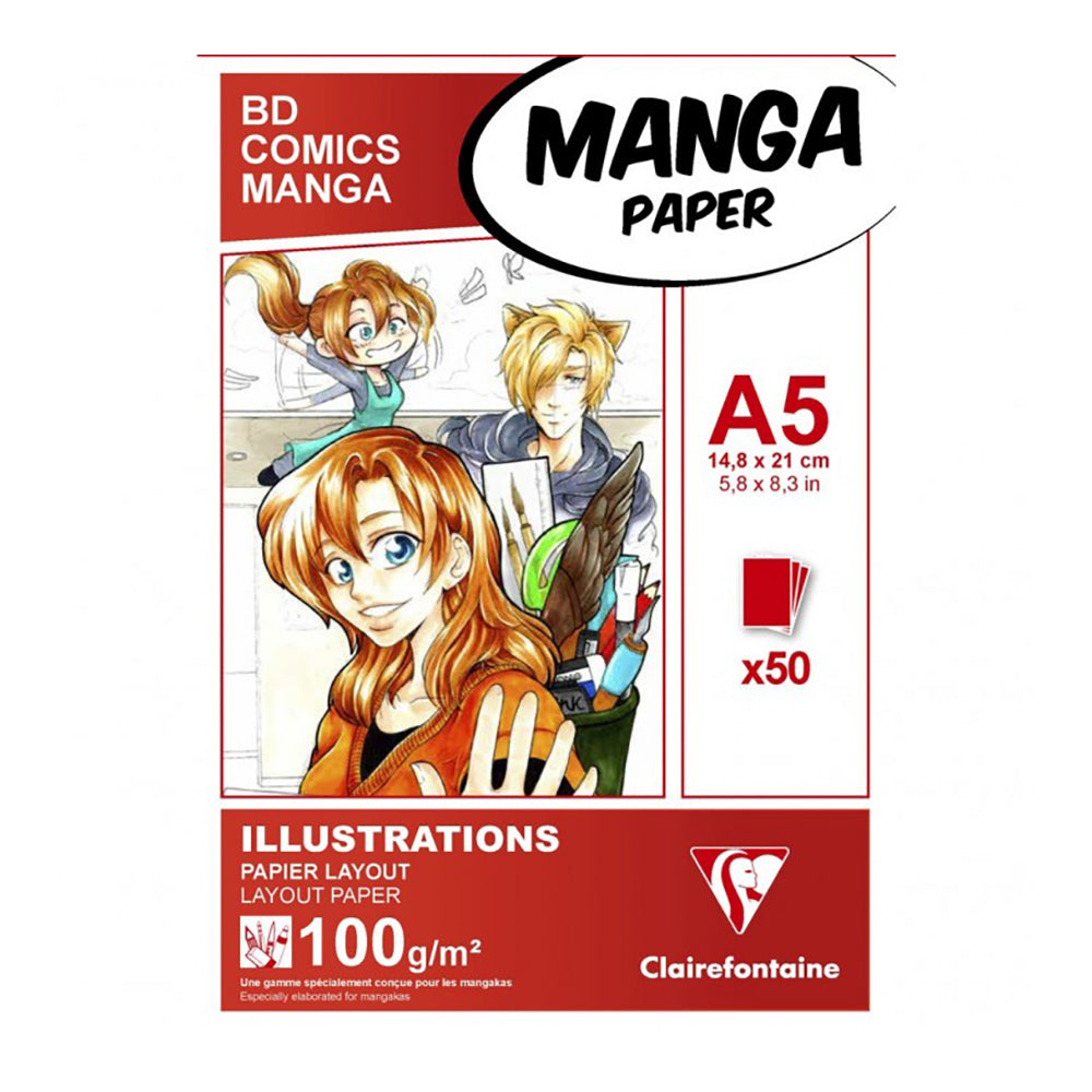 CLAIREFONTAINE Manga Illustrations Layout Pad A5 100g 50s