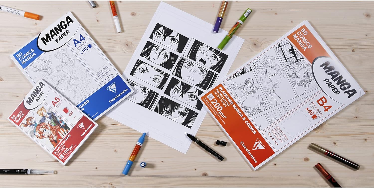 CLAIREFONTAINE Manga Illustrations Layout Pad A3 100g 50s