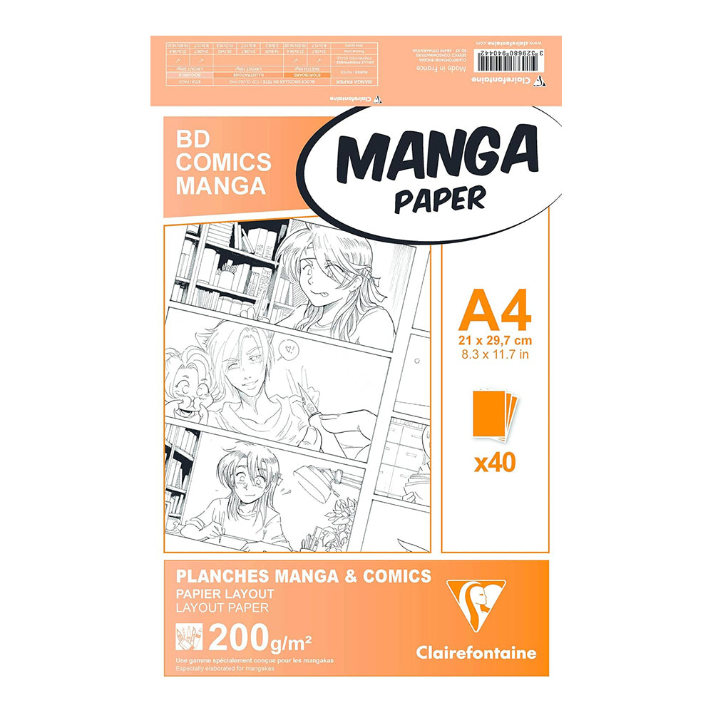 CLAIREFONTAINE Manga Bleedproof Layout Pad A4 200g 40s