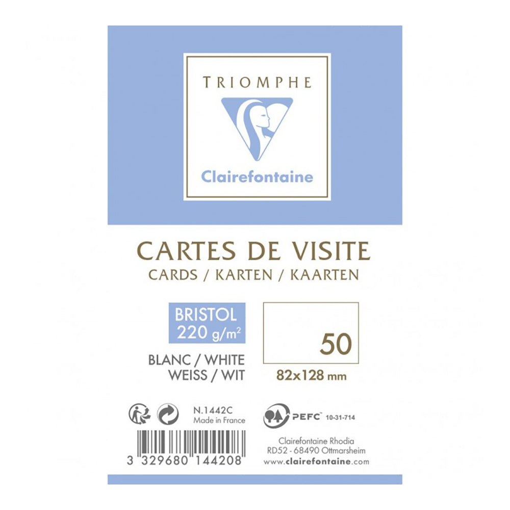 CLAIREFONTAINE Triomphe Bristol Card 82x128mm 220g Pack of 50