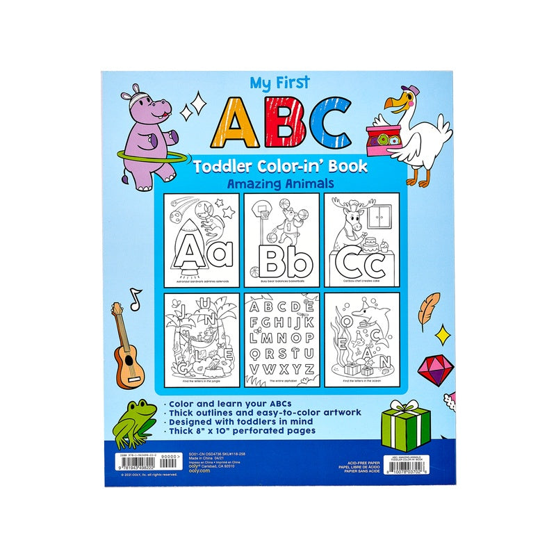 OOLY Toddler Colouring Book-ABC Amazing Animals 1227914