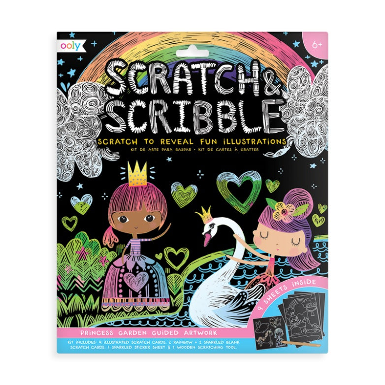 OOLY Scratch & Scribble Art Kit-Princess Garden 1227930