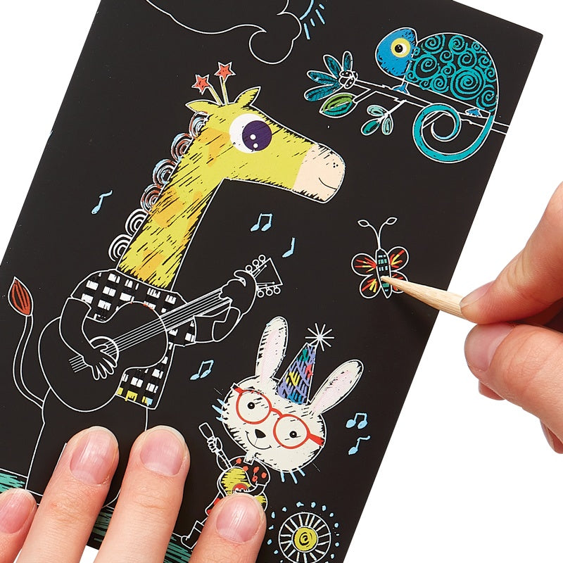 OOLY Mini Scratch & Scribble Art Kit-Safari Party 1227933