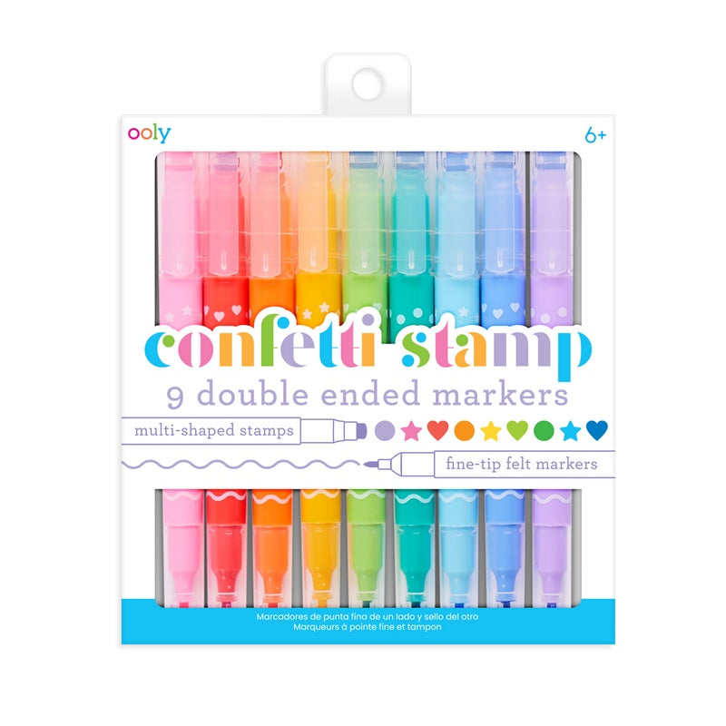 OOLY Confetti Stamp Double Ended Markers 9s 1227945