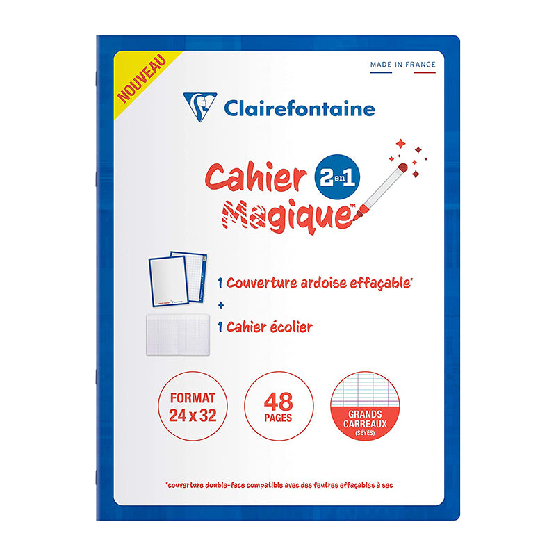 CLAIREFONTAINE Whiteboard Notebook 24x32cm 24sh Seyes Default Title