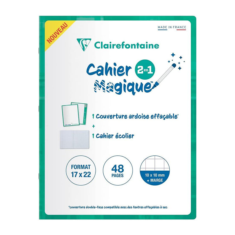 CLAIREFONTAINE Whiteboard Notebook 17x22cm 24sh 10x10 Sq+M Default Title