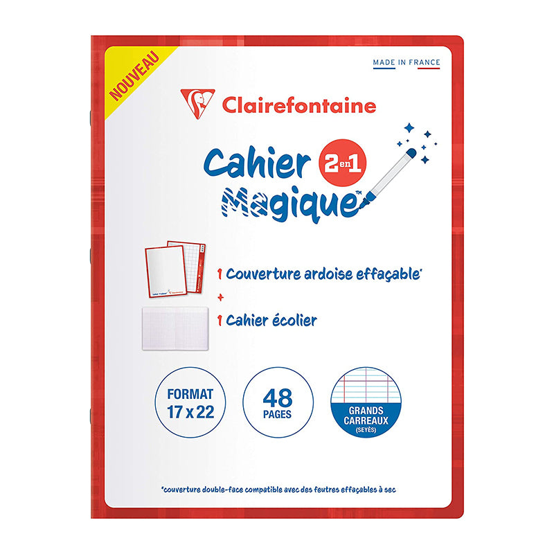 CLAIREFONTAINE Whiteboard Notebook 17x22cm 24sh Seyes Default Title