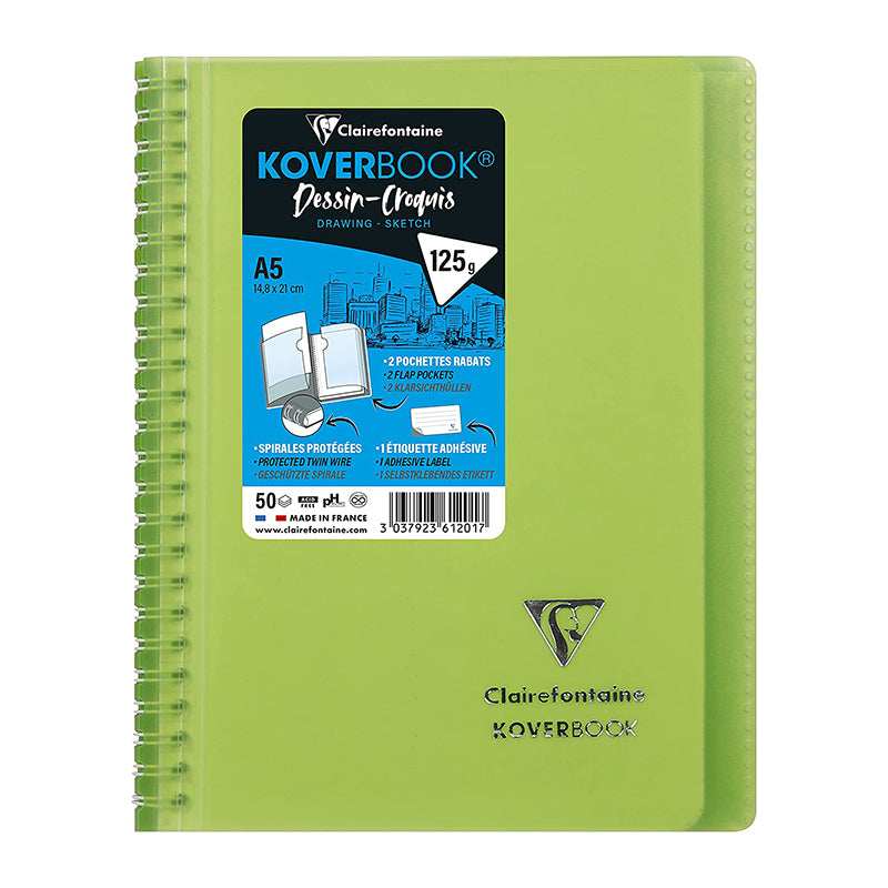 CLAIREFONTAINE Koverbook PP WB Sketchbk 125g A5 100s Green Default Title